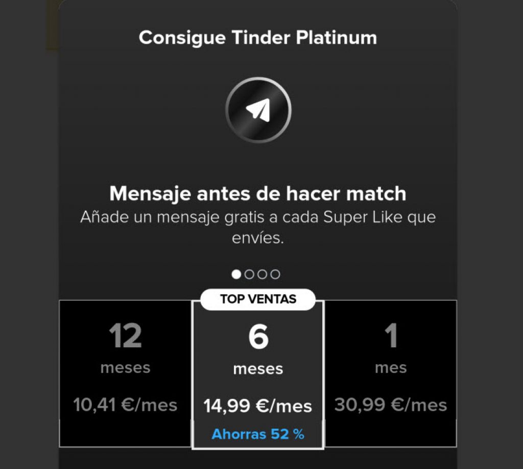 precio tinder platinum