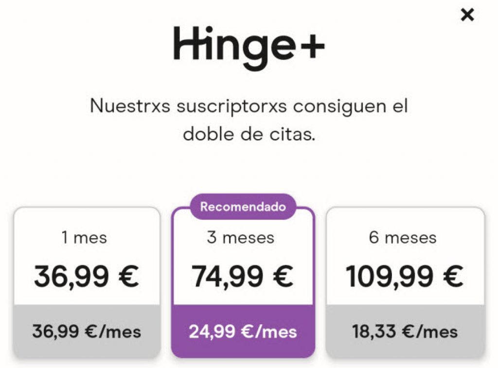 precio Hinge Plus