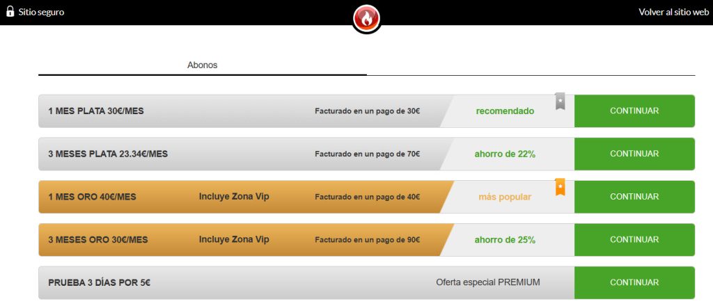 FuegodeVida Precios
