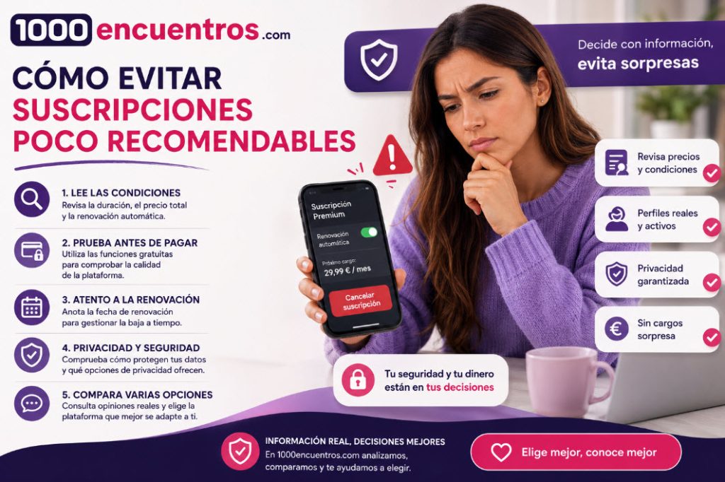 Cómo evitar suscripciones poco recomendables